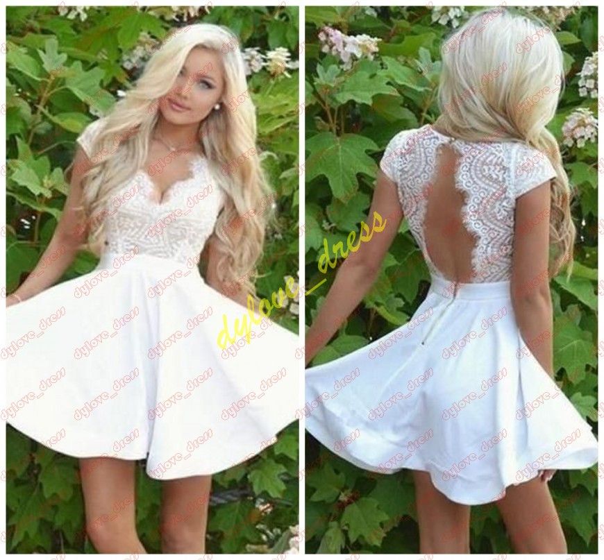Compre 2019 Elegantes Vestidos De Noche Blancos Coctel Vestido