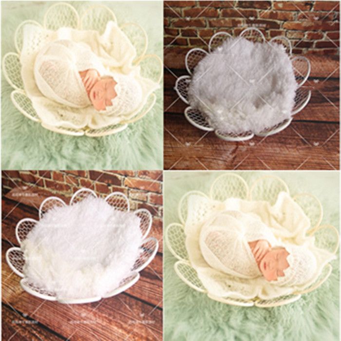 New Arrival Newborn No Blanket Children Photography White Flowers