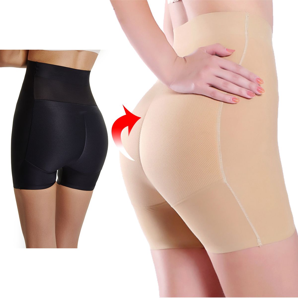 Women Seamless Padded Panty Booty Bum Lifter Body Shaper Ass Pad Hip Enhancer Briefs Shapewear