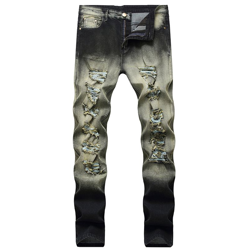 Compra Estilo Militar Para Hombre De Estiramiento Vaqueros Rotos De Dos  Colores Descoloridos Pantalones De Mezclilla Pantalones Rasgados Apenado De  Jean Ejército Verde Barato | Entrega Rápida Y Calidad | Es.Dhgate