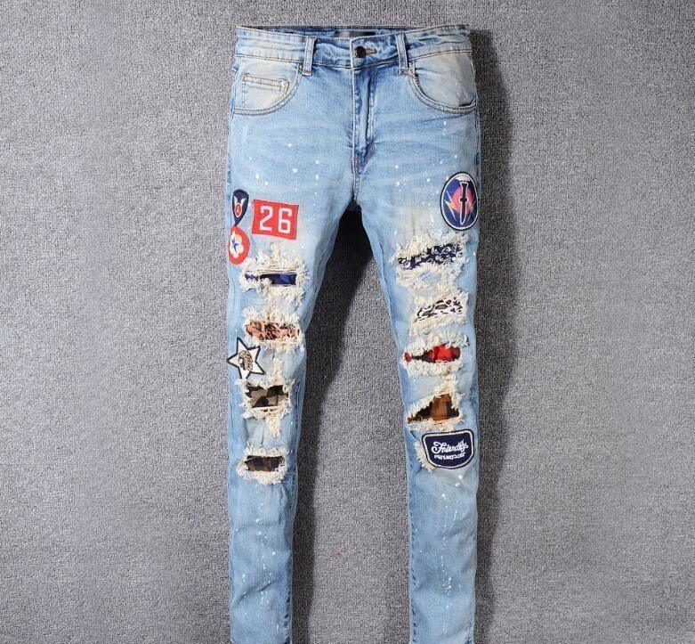 AMIRI Jeans Designer Mens Jeans Hole Slim Feet Patch Tide Brand Amir