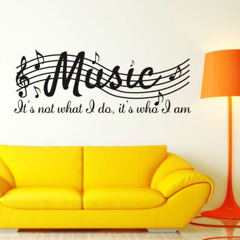 Acheter Pas Cher La Musique Nest Pas Mur Citation Decal Vinyl Word Dance Notes De Musique Sticker Mural Du 5 25 Fr Dhgate