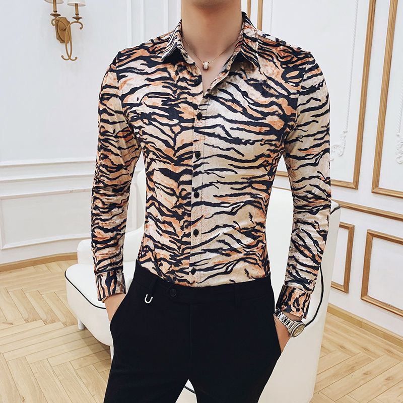 mens animal print dress shirts