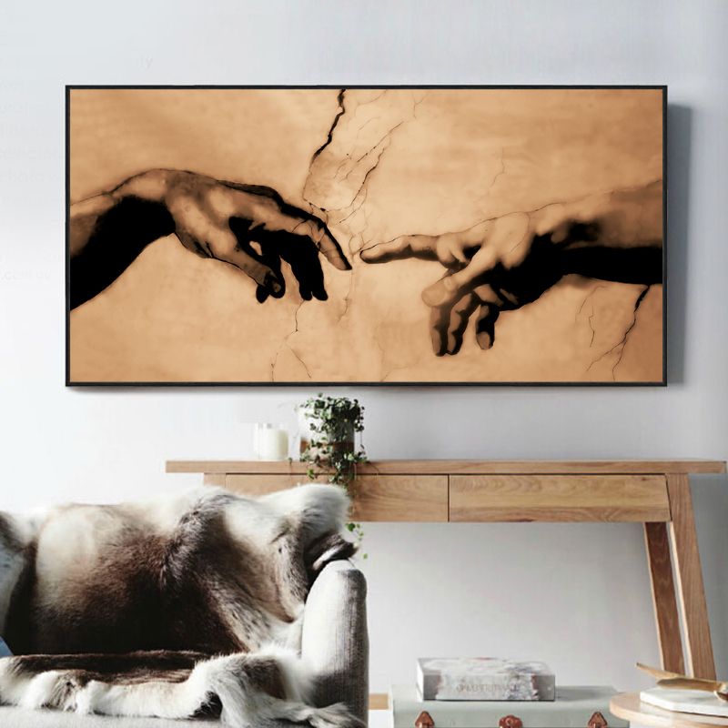 Satin Al Buyuk Vintage Tuval Sanat Baskilar Ademin Yaratilisi Tanrinin El Yagliboya Tuval Ev Oturma Odasi Duvar Dekorasyon Tuval Boyama Tl78 23 Dhgate Comda