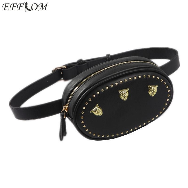 ladies leather waist bag