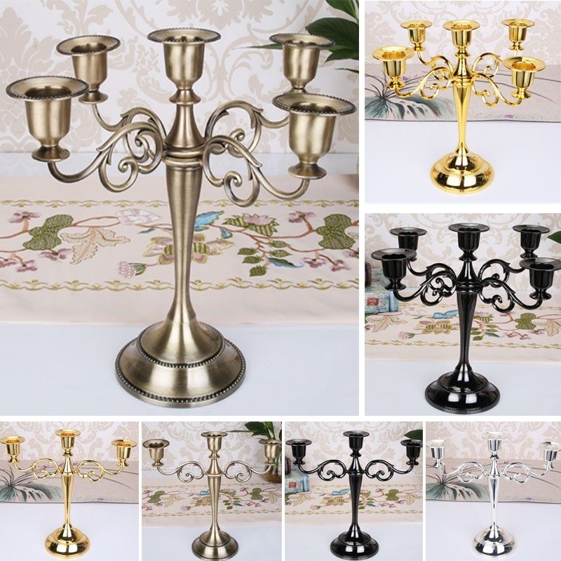 3 Arms Metal Candle Holder Candelabra Stick Wedding Candlelight Dinner Decor