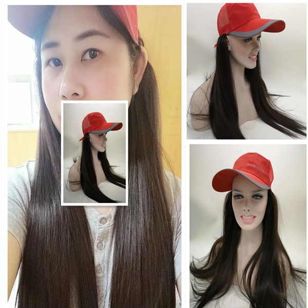long hair ball cap