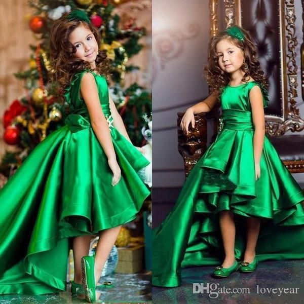 emerald flower girl dress
