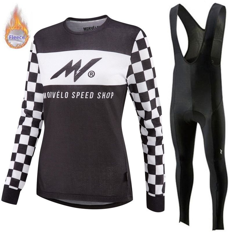 Winter bike Cycling Jersey Bib Pants Set Women/'s Thermal Fleece Bicycle Clothing