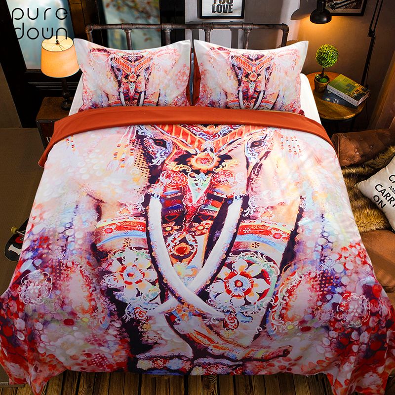 Puredown Bedding Set Colorful Duvet Cover Set Indian Boho Home