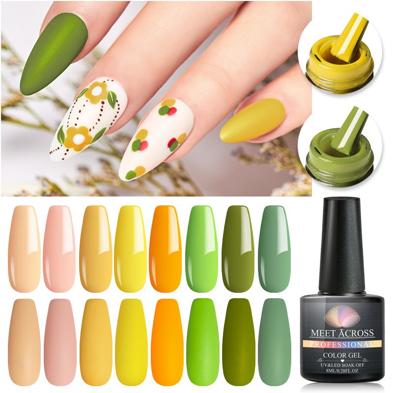 Nail Gel MEET ACROSS 8ml Polish Summer Light Color Series ...