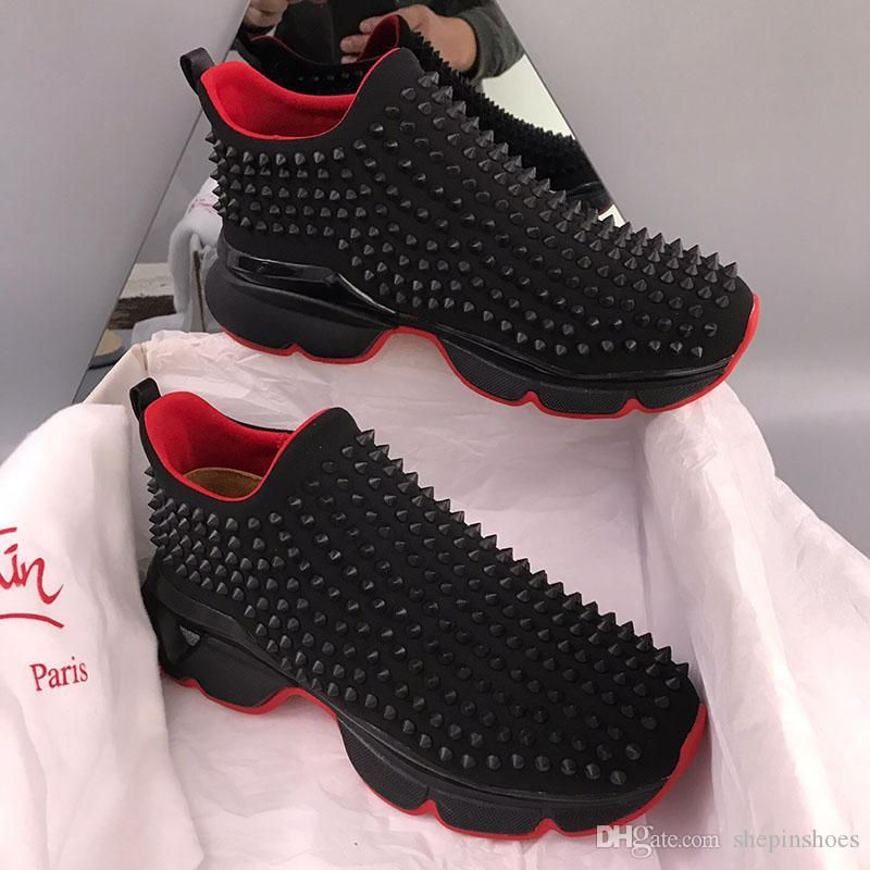 Marca Picos Inferiores Rojos Zapatos Planos Ocasionales Hombres de Alta Top  Zapatos de Suela Roja Negro Tachonado Espárragos Rivet Masculino  Loubis|brand casual shoes|casual shoescasual shoes brand - AliExpress