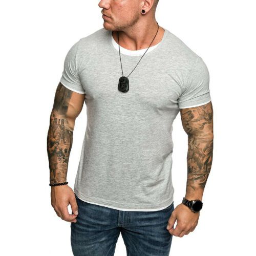 Hot Men Slim Fit V Neck Long Sleeve Muscle Tee T-shirt Casual Tops Blouse M-2XL