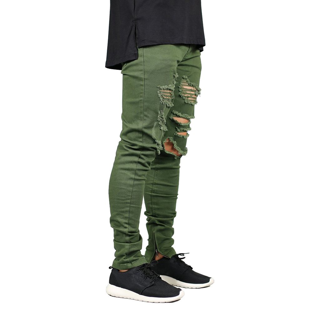 ripped green jeans