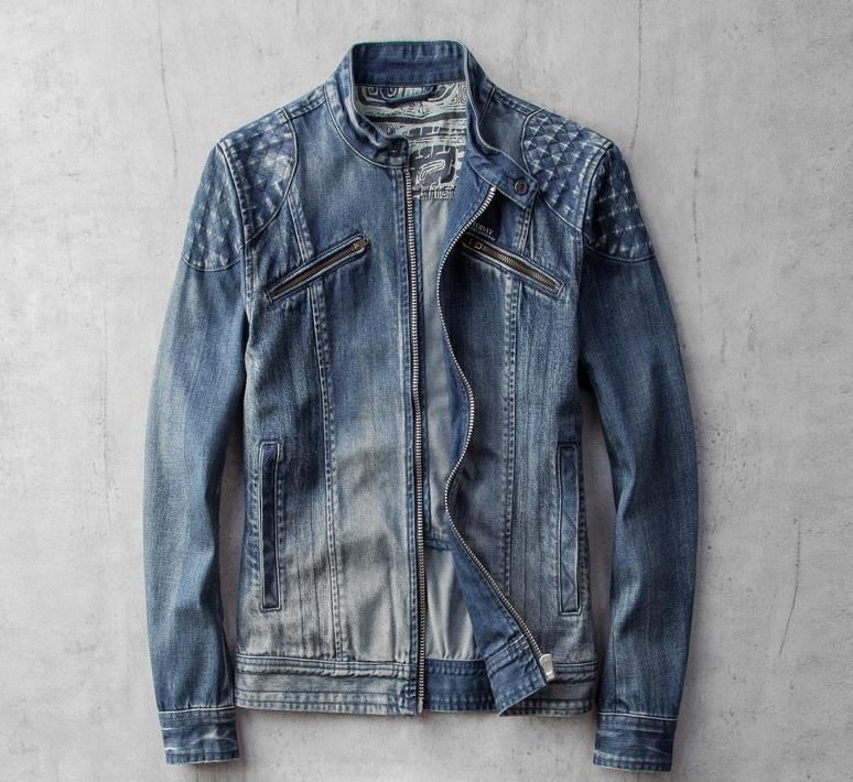 jaqueta jeans masculina motoqueiro