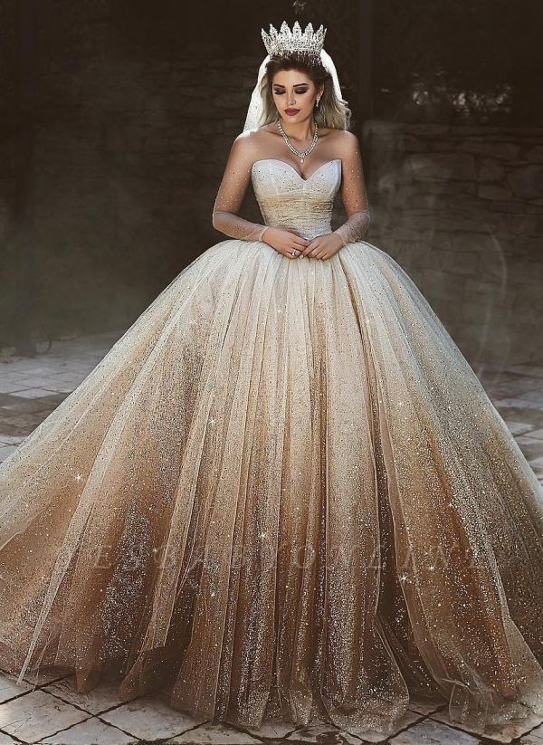 wedding dresses with sparkle tulle