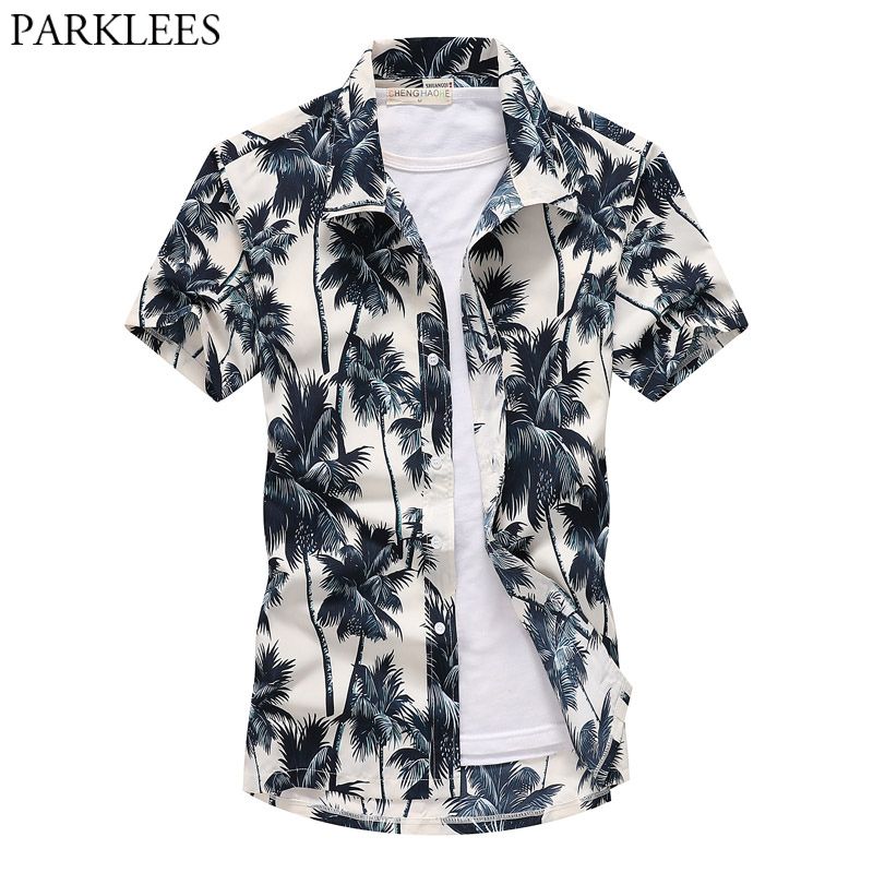 camisa hawaiana hombre blanca
