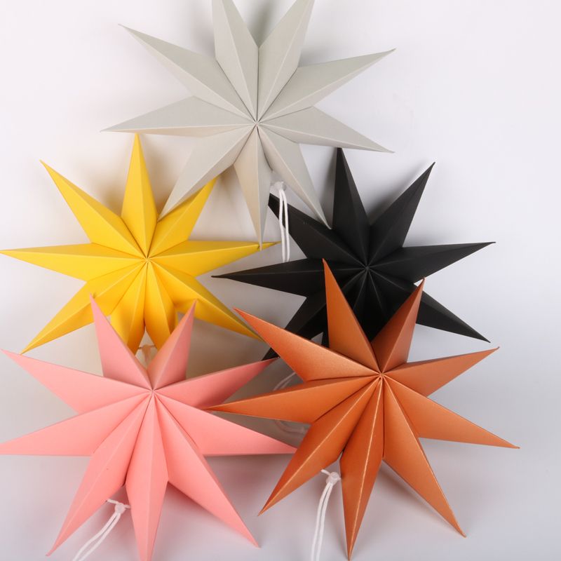 Großhandel Neue 3 Stücke 30 Cm 6 Neun Winkel Papier Stern Dekoration Seidenpapier Stern Laterne Hängen Sterne Für Weihnachtsfeier Dekoration Von
