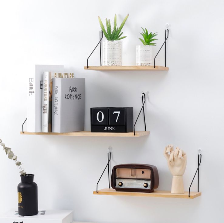 Montado en la pared estantes de almacenamiento para el dormitorio de la sala de baño Cocina Office-Negro Montado en la pared estantes de almacenamiento para el dormitorio de la sala de baño Cocina Office-Negro