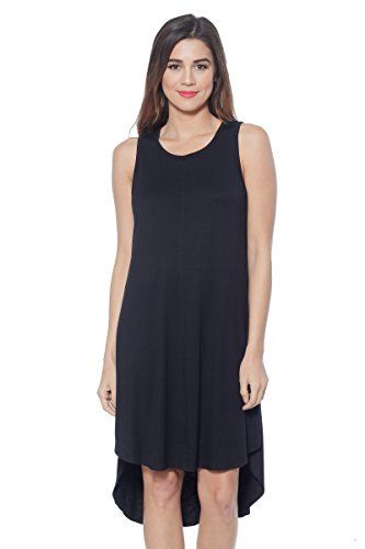 black sleeveless tunic dress