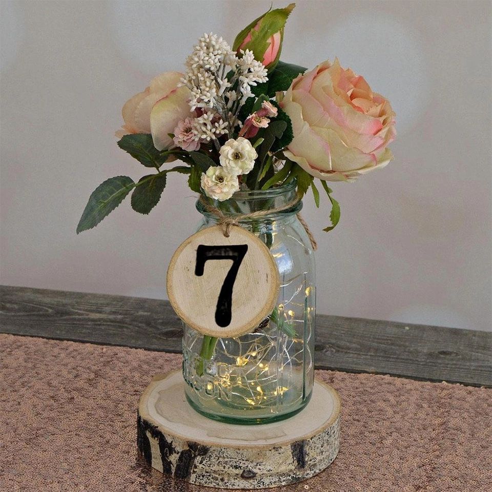 topxingch Wooden Number 1-10 Hanging Table Cards Reception Pendant Wedding Party Decor Multicolor 