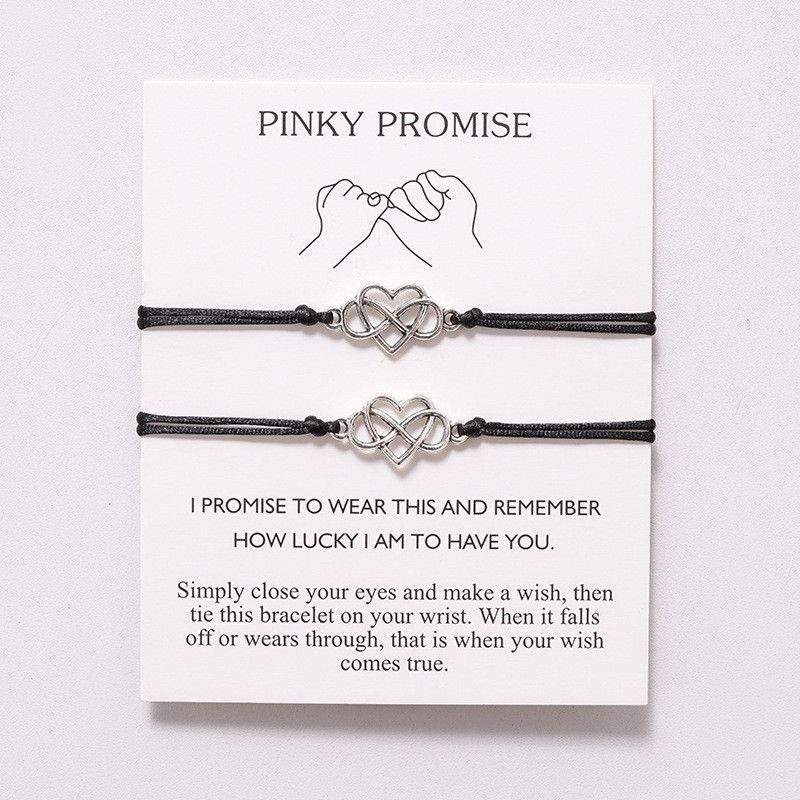 Love Bead Pulsera Rope Braid Pareja Pulseras Wish Wish Message Card Friend