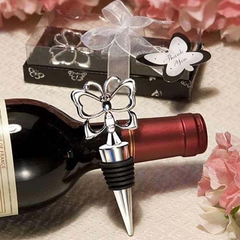 2020 Butterfly Shaped Wine Stoppers Wine Bottle Stoppers With Gift Boxes Wedding Gift Party