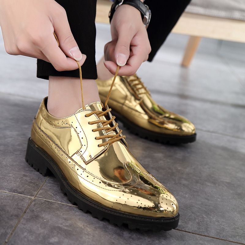 gold casual shoes