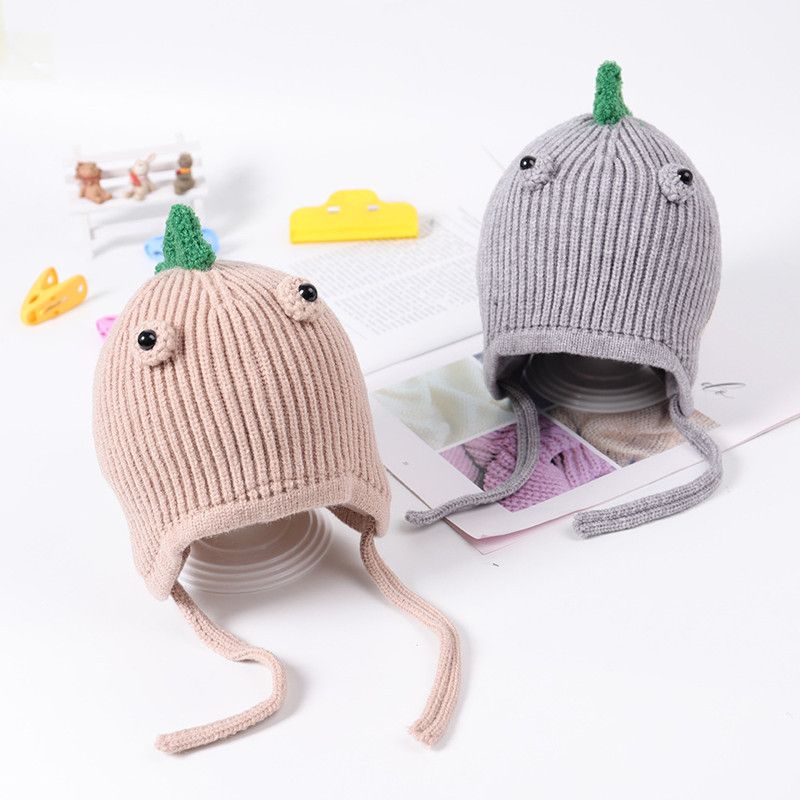Baby Kids Hat Winter Warm Dinosaur Beanie Hat Earflap Knitted Boy Girl 2-8Years