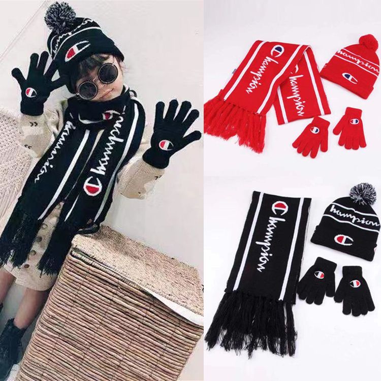 kids hat scarf and gloves set