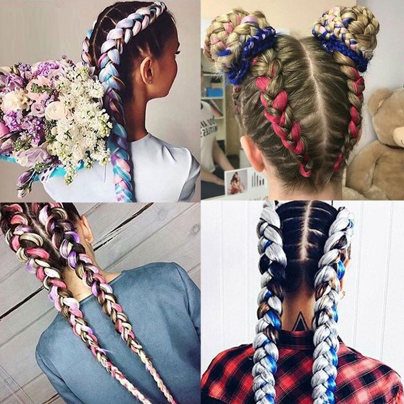 Long Ombre Jumbo Hair Accessories Synthetic Braiding Hair Crochet