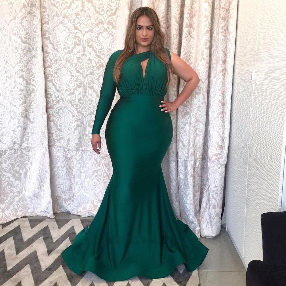 Compra Tamaño Más Árabe Sirena De Un Verde De Manga Larga Noche De Baile  Vestidos De Traje Largo 2020 Mujeres Elegantes Del Vestido Formal Gala  Barato | Entrega Rápida Y Calidad | Es.Dhgate