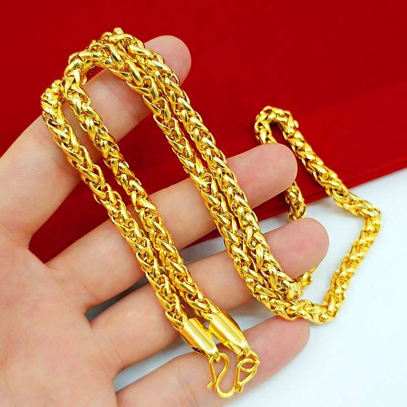 Gold Necklace Mens Womens Gold Plated 