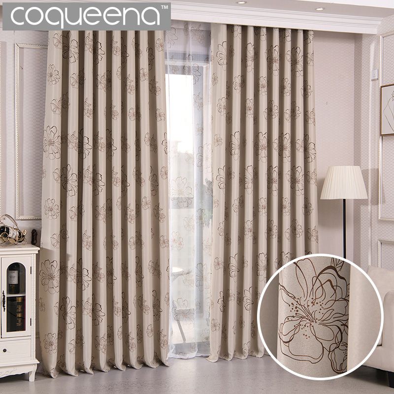 compre cortinas elegantes para tratamentos painel cortinas sala quarto porta janela cortinas da janela creme floral bege desgin 1 de qygw home