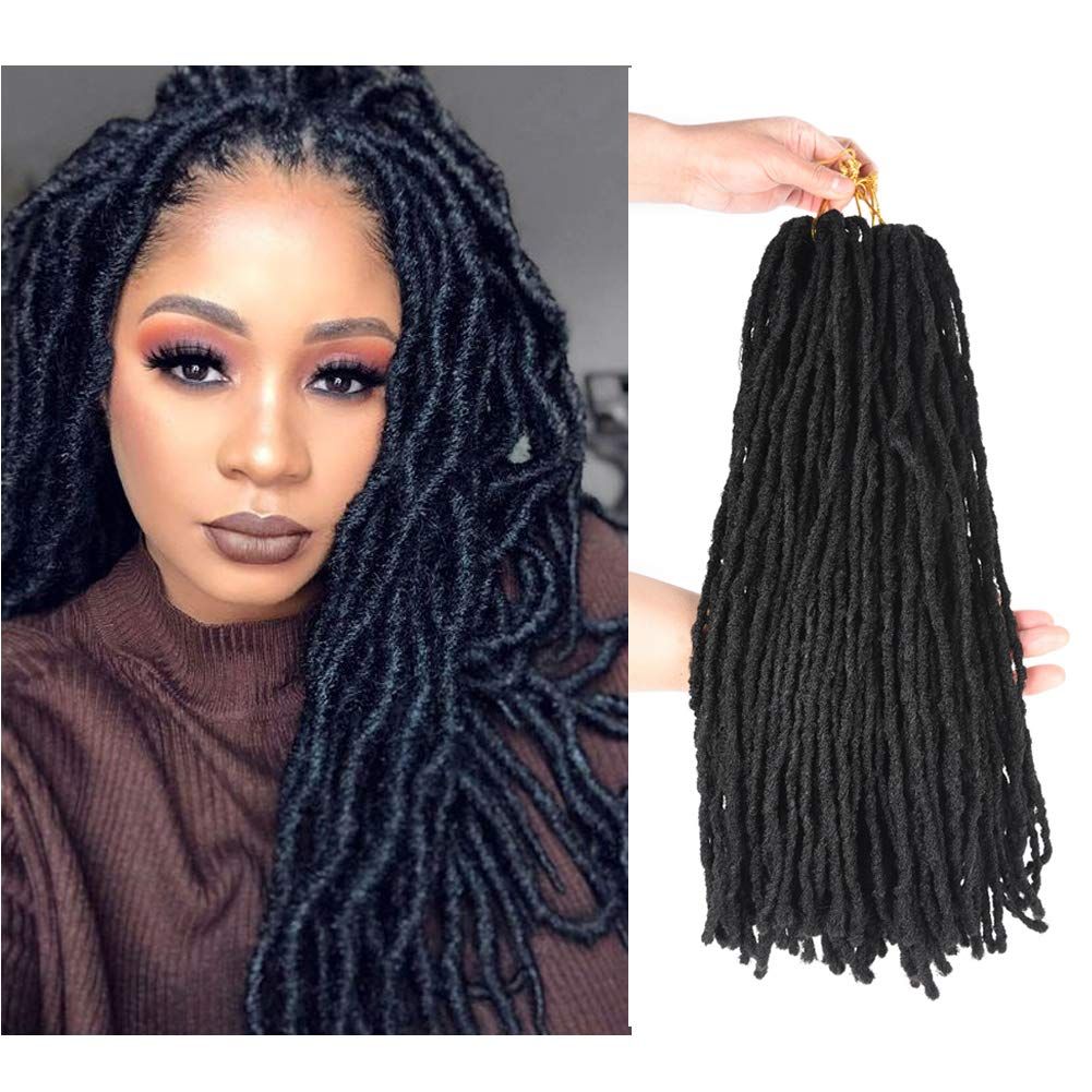 2019 1 Packs 18 Inches Faux Locs Crochet Hair Extension Stright Synthetic Hair Long Soft Dreadlocks Twist Braiding Hair For Fashion Women From