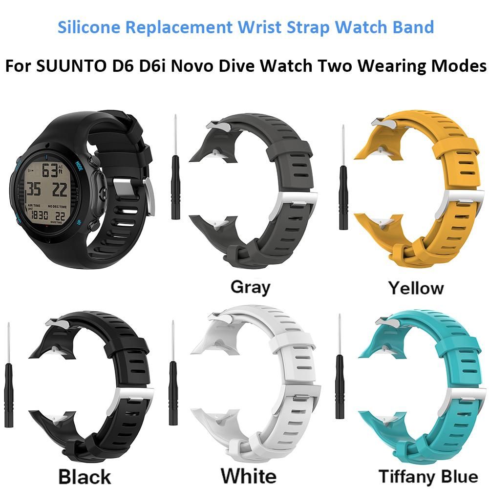 Новый ремешок для часов Замена Smartwatch Band Мягкий силиконовый Сменный ремешок для часов Ремешок на запястье для SUUNTO D6 Dive / NOVO / ZULU Аксессуары для часов