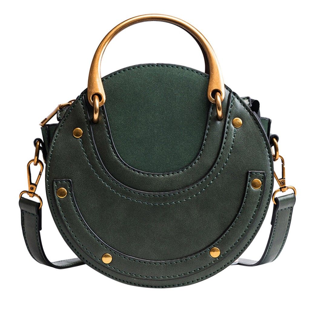 round leather purse
