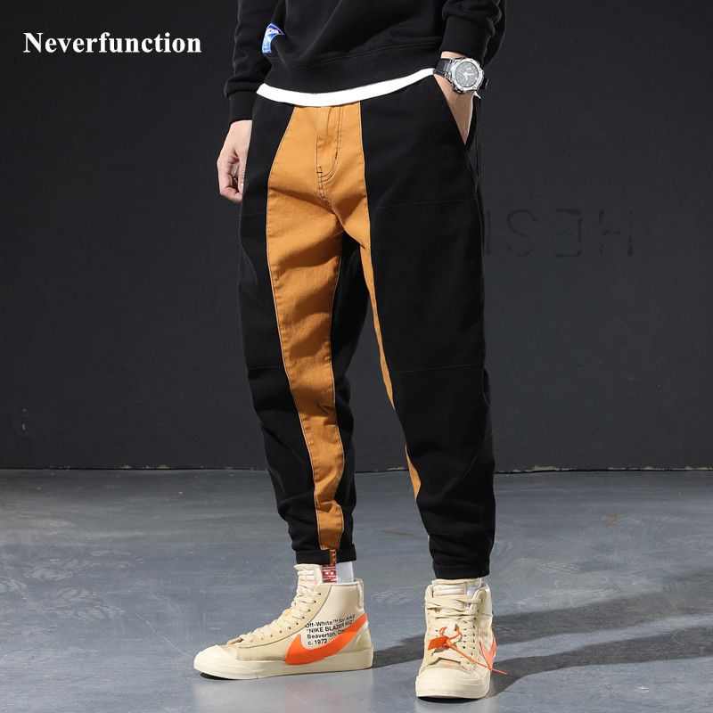 Compre Pantalones Para Hombres Hombres Sueltos Patchwork De Dos Colores  Casual Carem Harem Hip Hop High Street Jeans Sólido Juggers Pantalones  Pantalones Sweetpants A 19,15 € Del Blueegg | Es.Dhgate.Com