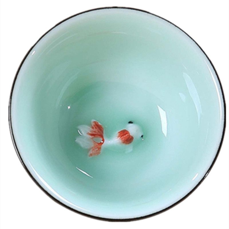 2020 Porcelain Fish Tea Cup Goldfish Small Teacups Drinkware Drinking Mug Bowl From