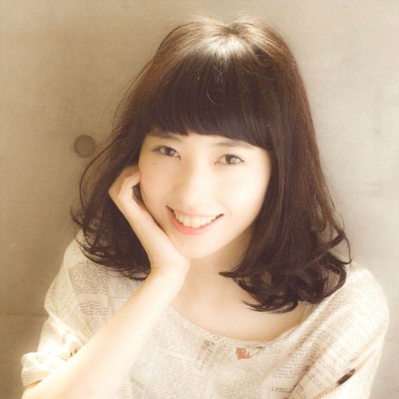Wig Girl Student In Ekusute Pear Blossom Head Together Fringe Long
