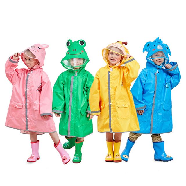 90-145 cm impermeable impermeable niños de lluvia poncho niñas niñas escuela