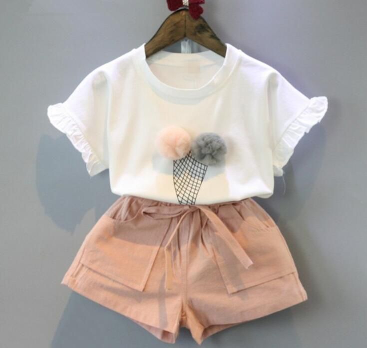 Conjuntos de ropa para niñas 2019 Vestido de algodón de verano de piezas, niños sin