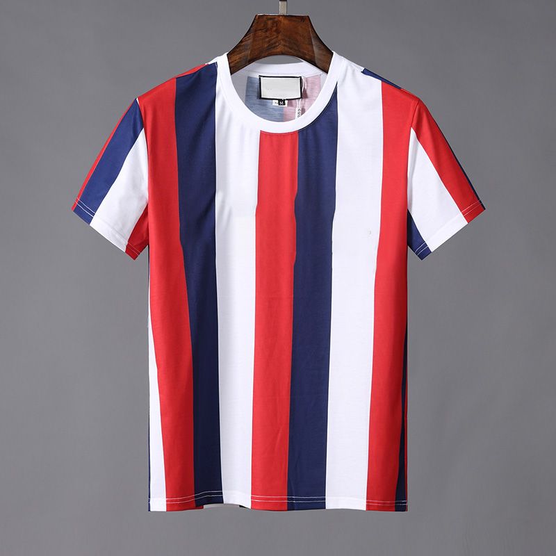 red blue white t shirt