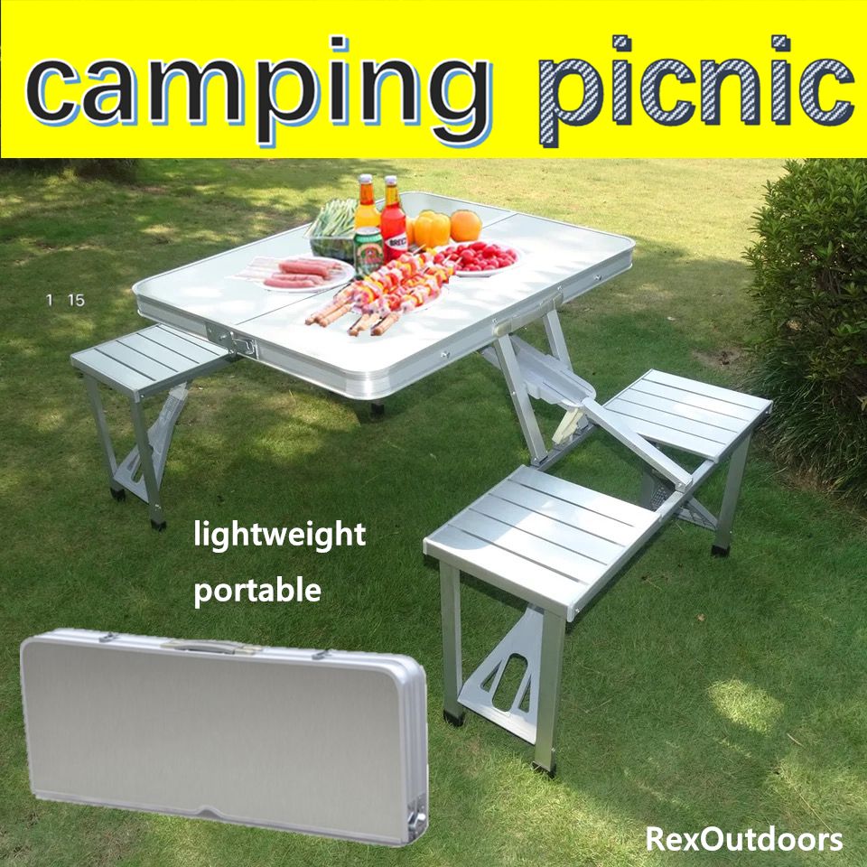 Aluminum Portable Folding Camping Picnic Table With 4 Seats