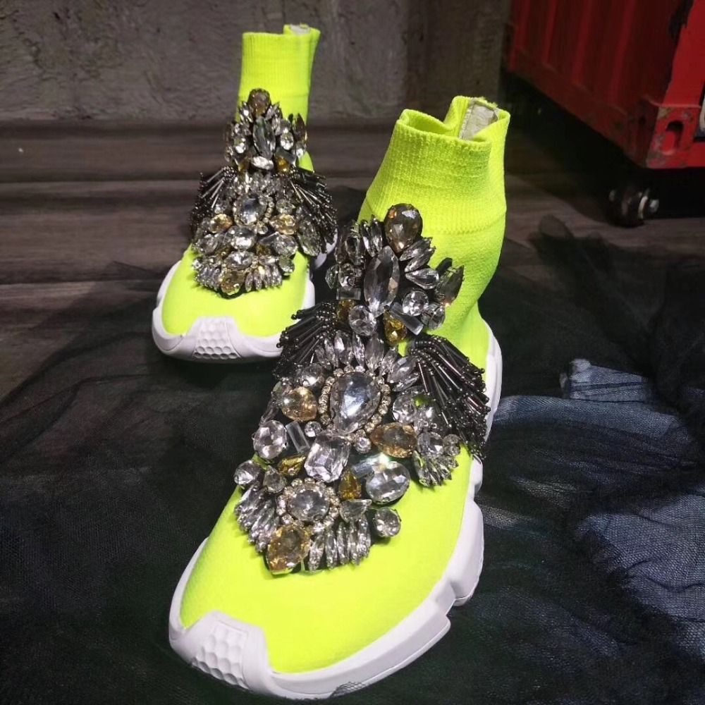rhinestone sock sneaker