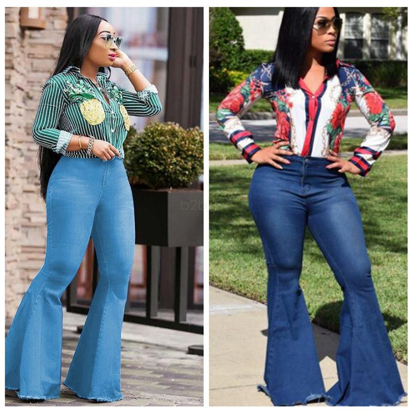 Women Flare Jeans Pants Slim Sexy 