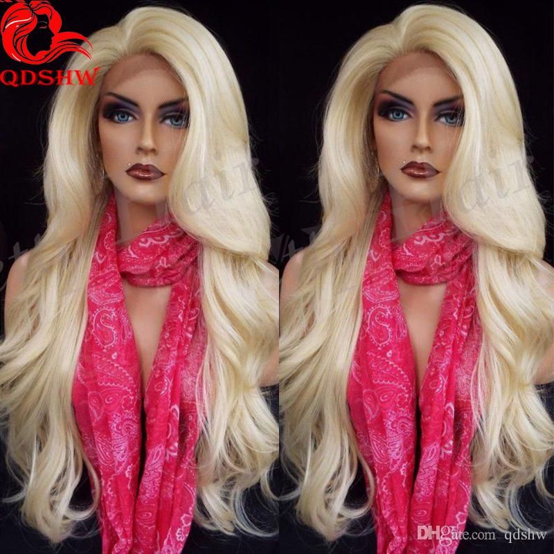 Blonde Human Hair Wigs 613 Virgin Peruvian Hair Platinum Blonde