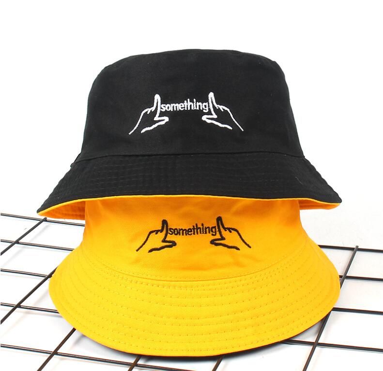 yellow and black bucket hat