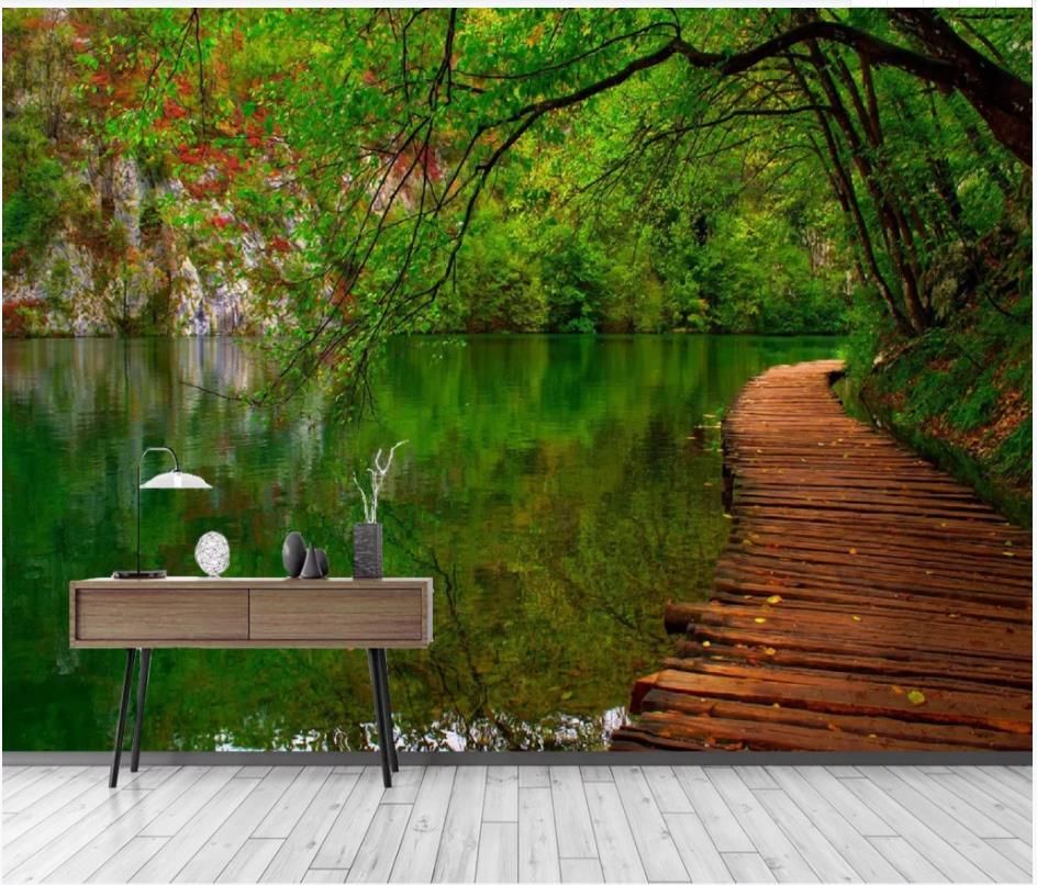 Big tree scenic river decoration background wall mural 3d wallpaper 3d wall papers for tv backdrop Big tree scenic river decoration background wall mural 3d wallpaper 3d wall papers for tv backdrop