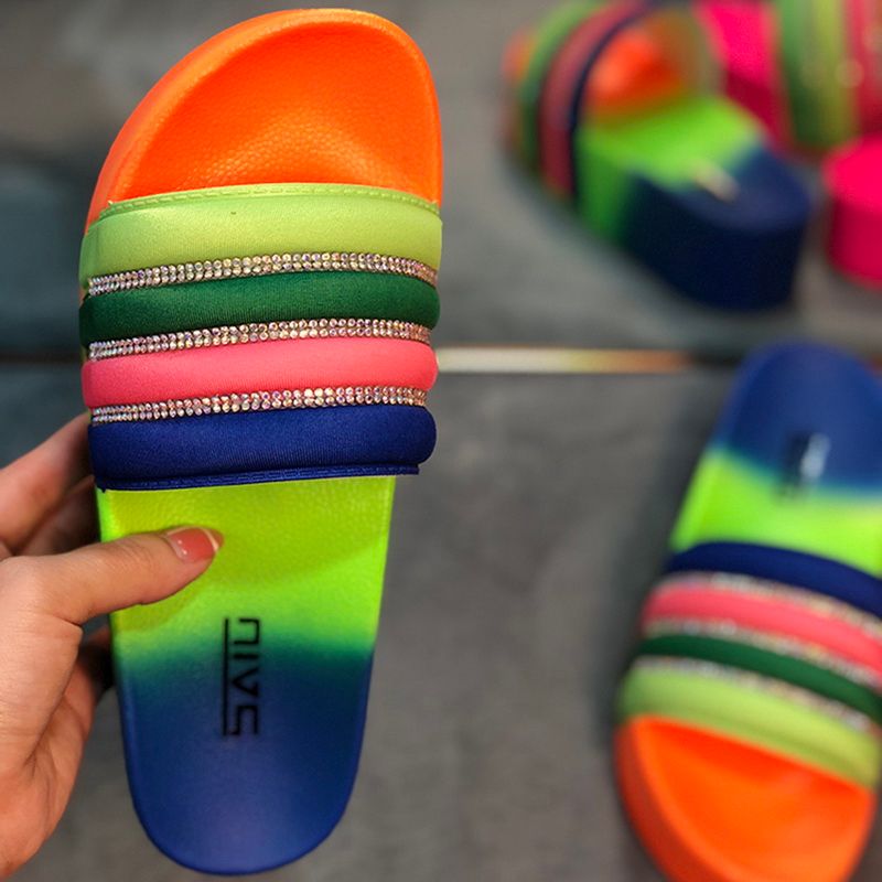 tie dye sandals with rhinestones